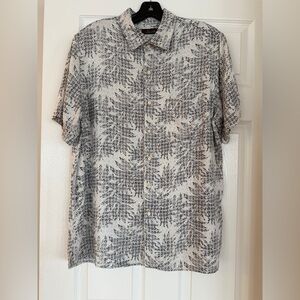 Tasso Elba Men’s Large Tropical Vibe Silk blend short sleeve shirt